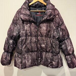Hawke & Co. Sport Faux Fur Print Puffer Jacket - XL Performance Outerwear